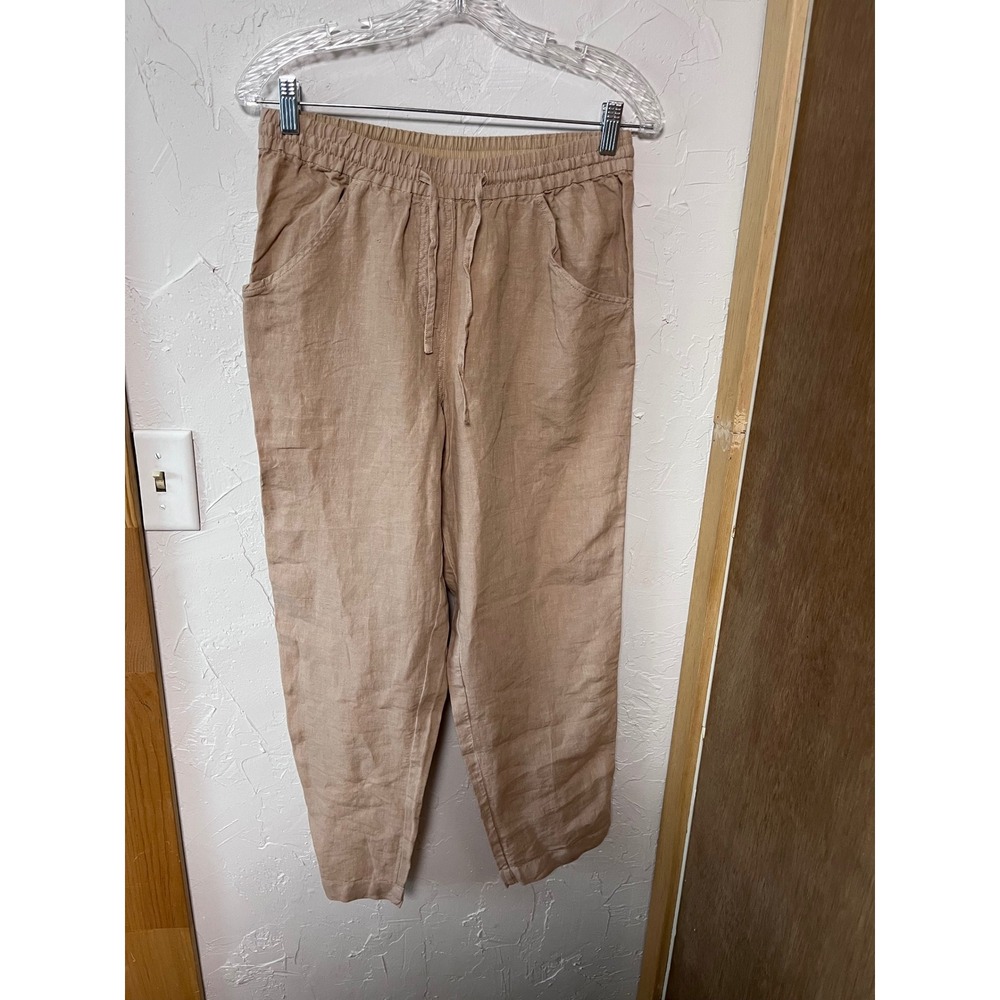 WRAP London Desert Sand‎ Linen Drawstring Waist Pants US 8